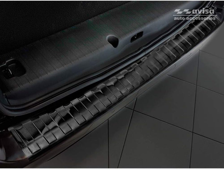 Avisa Schwarz Edelstahl Heckstossstangenschutz kompatibel mit Citroën Berlingo (Multispace) & Peugeo