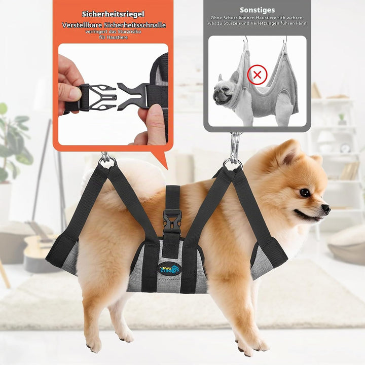 Ownpets Hundepflege Hängematte, Hängematten Geschirr mit 4 Haken, für Baden Waschen Pflegen und Nage