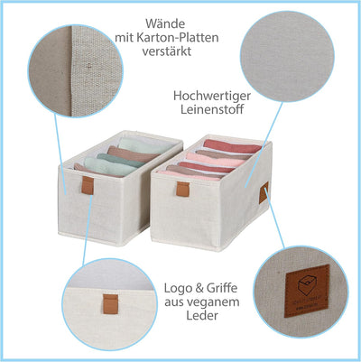 LOVE IT STORE IT Premium Schrank Organizer 2-teilig - Schubladen Ordnungssystem aus Stoff - Verstärk