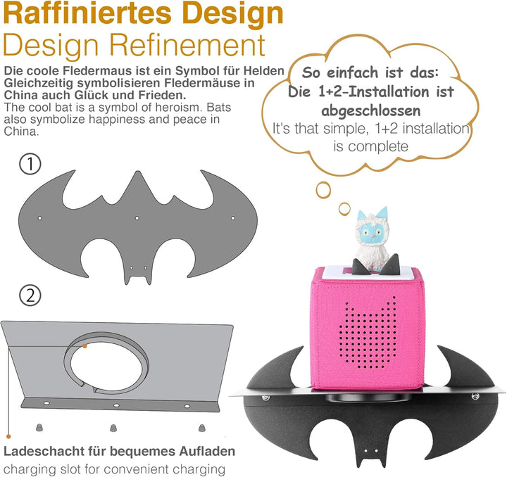 Schlagzeugerregal für Tonie-Regal, Tonies Aufbewahrung mit 25-35 Stück selbstklebende Metallplatte f
