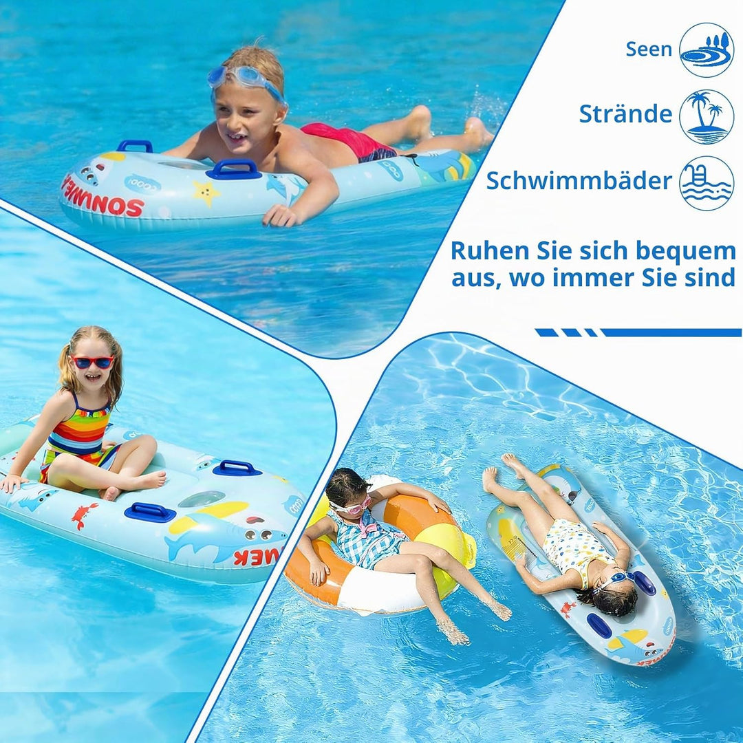 CIYIN Schwimmbrett Bodyboard Aufblasbar, Surfbrett Bodyboard mit Griffen, Schwimmhilfe Aufblasbar Ki