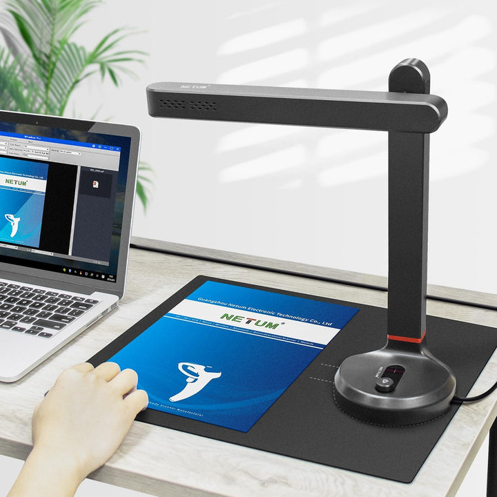 NETUM Dokumentenkamera & Scanner, Buchscanner Capture Grösse A4, 8MP USB Dokumentenkamera mit Autofo