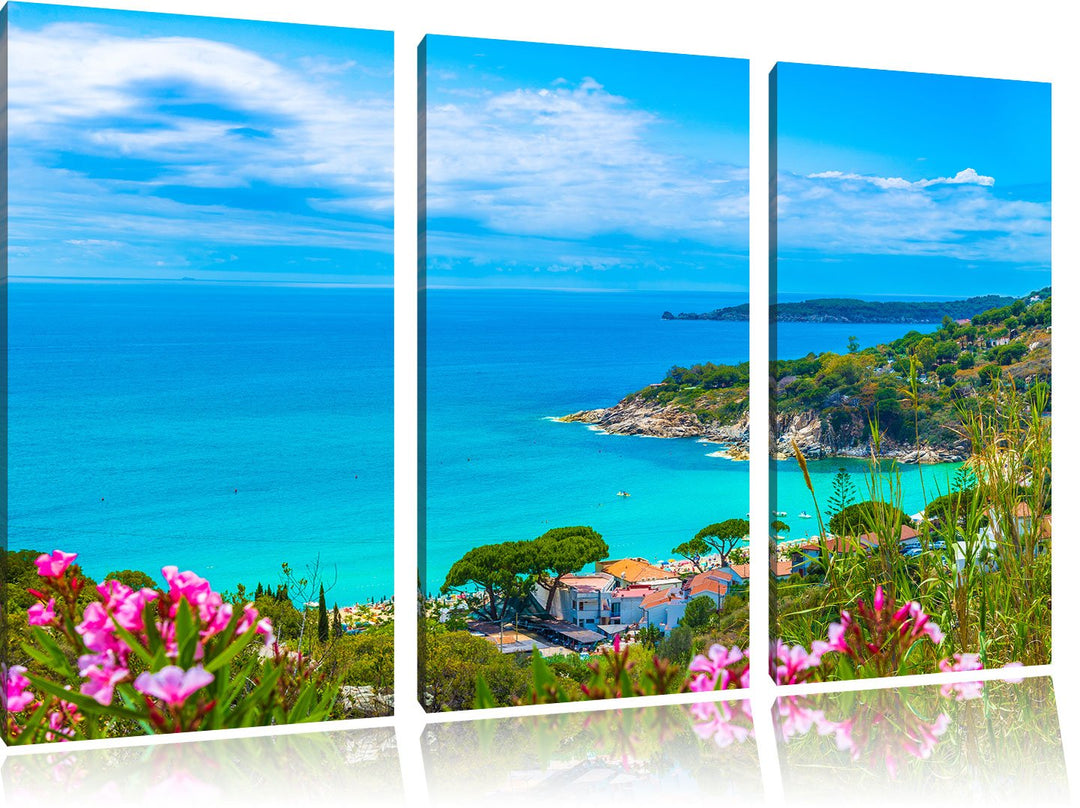 Pixxprint Panorama an der Toskana als Leinwandbild/Grösse: 3Teilig (120x80) / Wandbild/Kunstdruck/fe