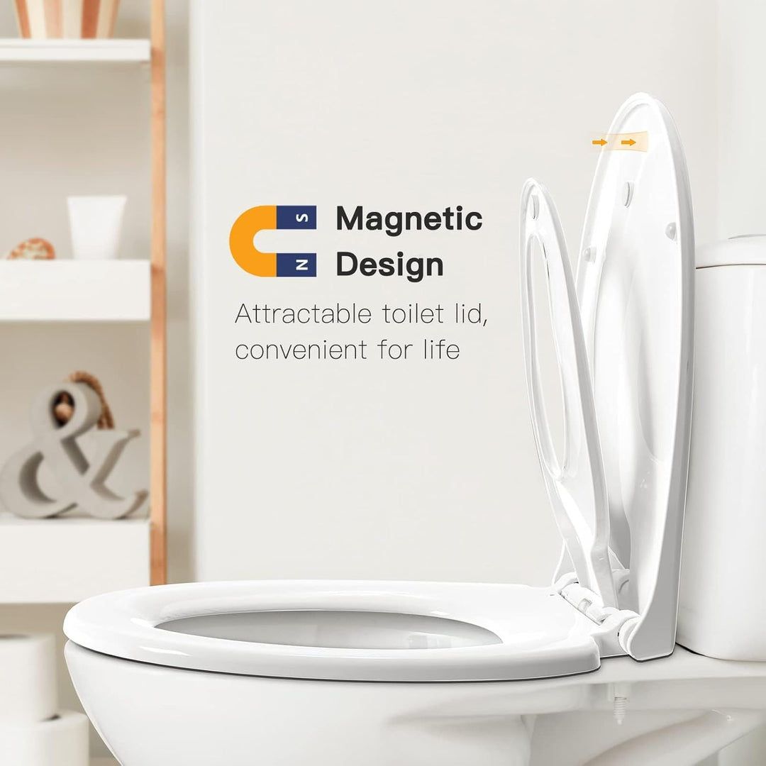 Pipishell WC Sitz, Toilettendeckel mit Absenkautomatik, Magnetisch zu befestigenden Toilettensitz fü