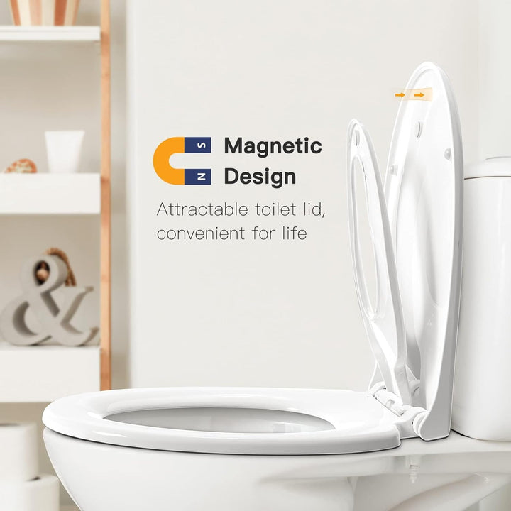 Pipishell WC Sitz, Toilettendeckel mit Absenkautomatik, Magnetisch zu befestigenden Toilettensitz fü