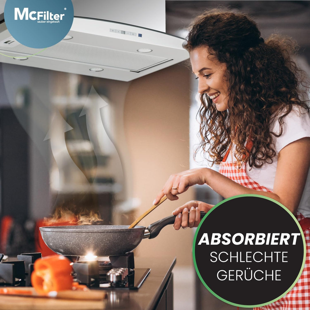 McFilter I 1x Aktivkohlefilter für Dunstabzugshaube EFF72, kompatibel mit Kohlefilter Bosch 00668491