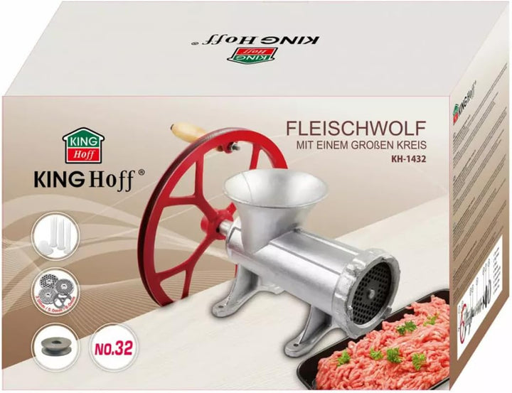 Gusseisen Fleischwolf Grösse 32 für manuellen und elektrischen Antrieb mit Zubehör KINGHOFF