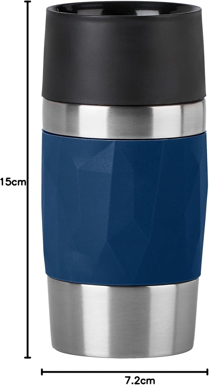 Emsa N21608 Travel Mug Compact Thermo-/Isolierbecher aus Edelstahl | 0,3 Liter | 3h heiss | 6h kalt