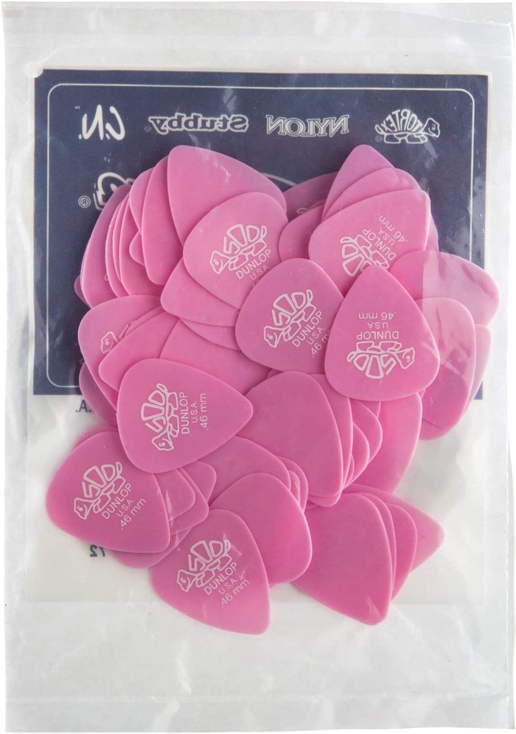 Médiators Jim Dunlop 0,46mm Delrin 500 0,46mm sachet de 72, 0,46mm