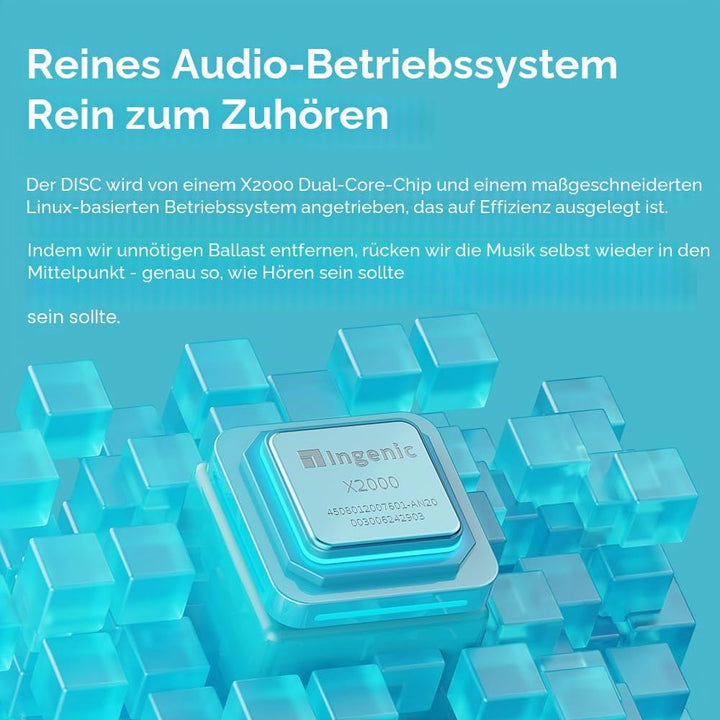 FIIO DISC Tragbarer HiFi-Musik-Player, Dual-DAC-Digital-Audio-Player mit 3,5-mm- und 4,4-mm-Ausgänge