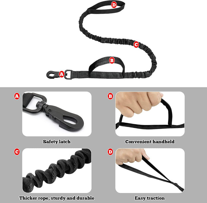 Taktisches Hundegeschirr Hundehalsband und Leine 3 Set - ALLSOPETS Hundegeschirr für Mittel Gross Hu