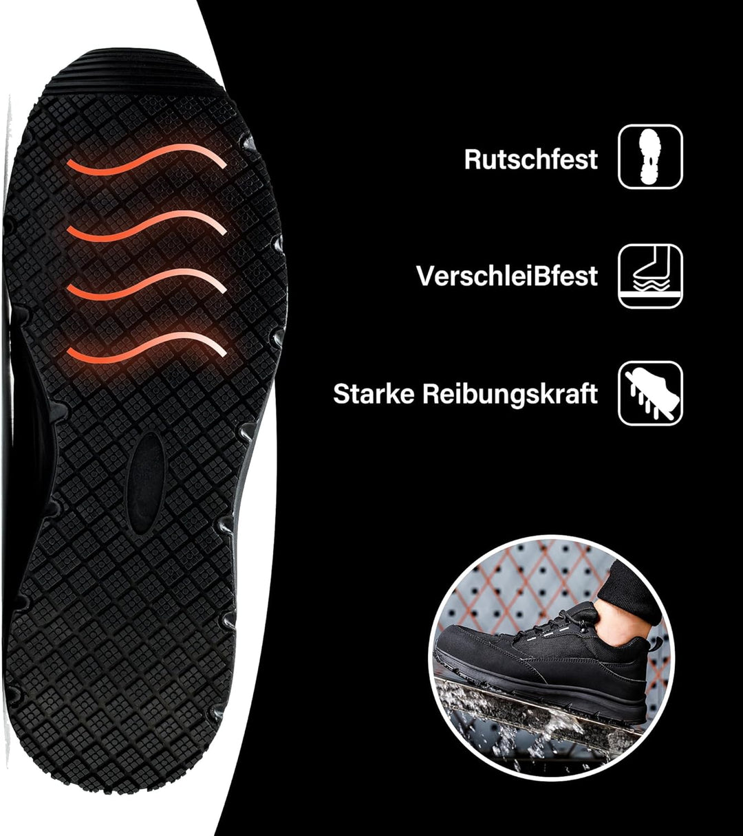 TIAROOTT Sicherheitsschuhe Arbeitsschuhe Herren Damen Wasserdicht Leicht Sportlich Schutzschuhe ruts