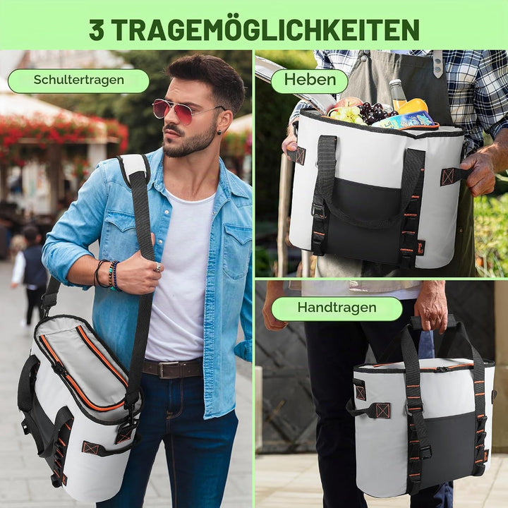 Kato Tirrinia isolierter Kühler-Rucksack, 17L für 20 Dosen, auslaufsicherer Kühlrucksack aus PVC Com