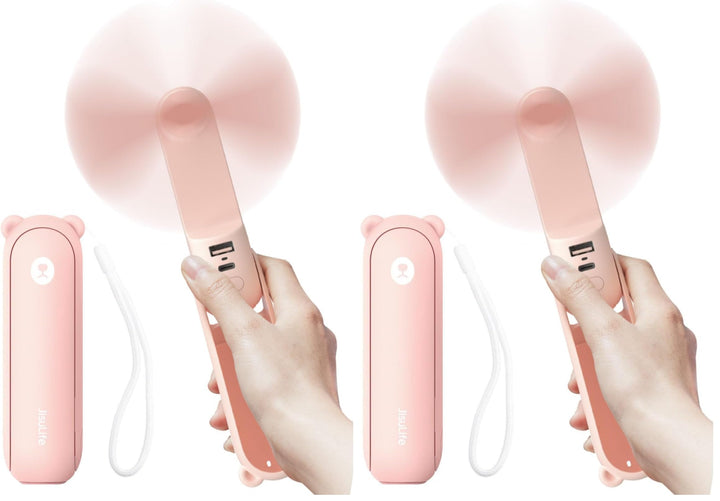 JISULIFE Handventilator Mini Ventilator 3 IN 1, mit 4500 mAh Powerbank USB Akku Klein, Batteriebetri