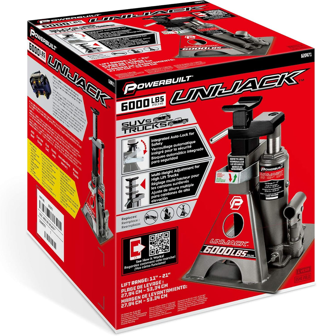 Powerbuilt 620471 Hebebühnen und Wagenheber, schwarz, 6000lb, Unijack, 6000lb, Unijack