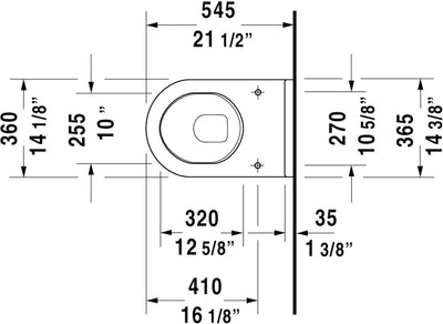 Duravit Starck 3 WC-Suspended Starck 3 230 mm weiss