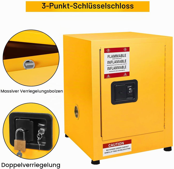 Metallschrank, Safe Tresor Feuerfest für Zuhause, Stahlschrank Abschliessbar mit Belüftungsöffnungen