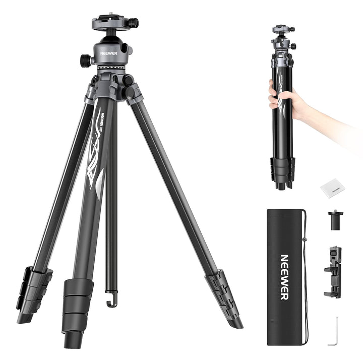 NEEWER LITETRIP LT07 61" Aluminium Kamera Reisestativ, tragbarer Ständer mit Kugelkopf, zweiachsiger