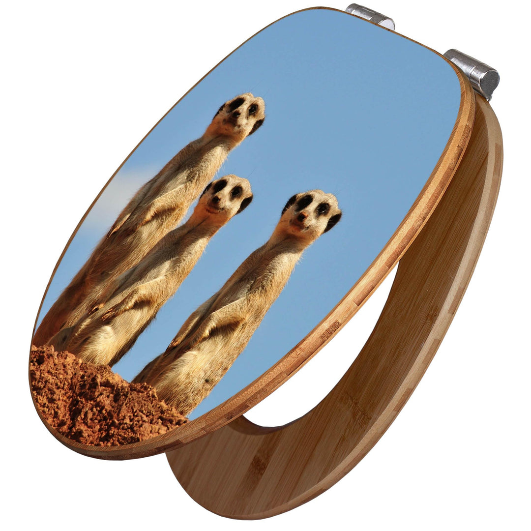 banjado Design WC Sitz Bambus Absenkautomatik 45,8x37,5cm - Toilettendeckel mit Absenkautomatik Holz