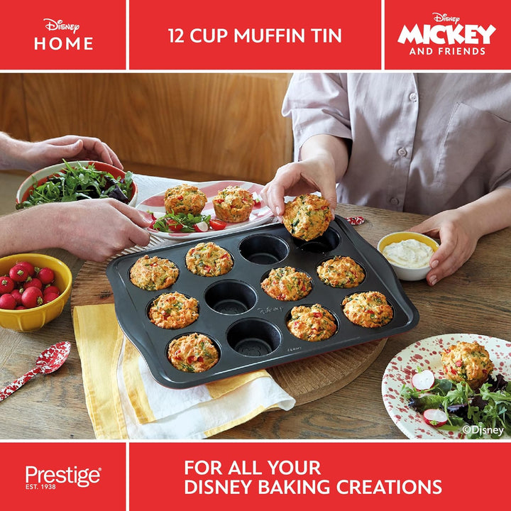 Prestige New Disney Bake with Mickey Mouse Muffinblech zum Backen mit 12 Mulden - Antihaft-Muffinfor
