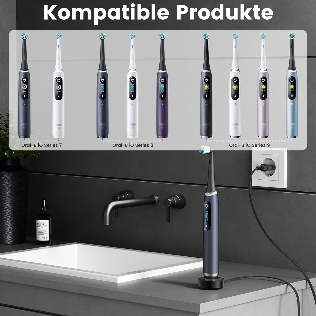 Ladestation Kompatibel mit Braun Oral B iO Series 7 8 9 Elektrische Zahnbürste, Magnetische Reiselad
