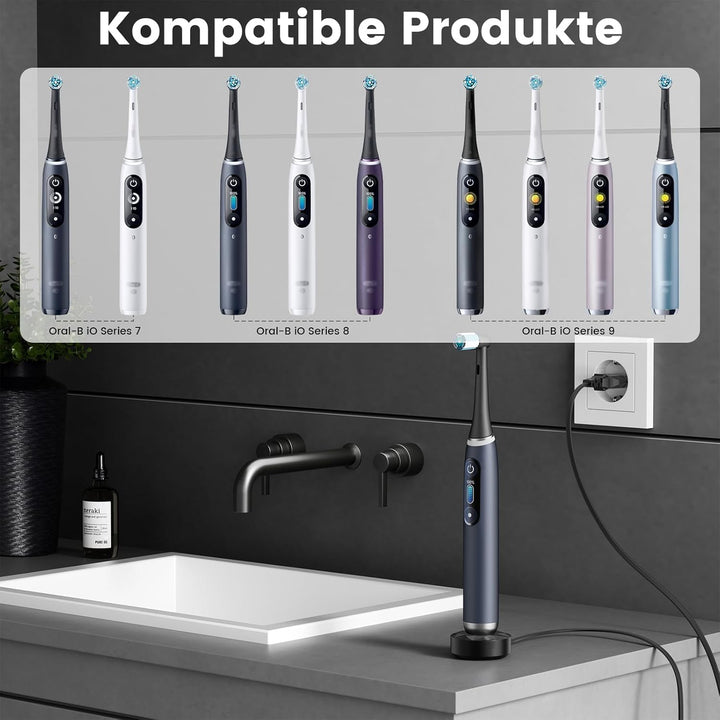 Ladestation Kompatibel mit Braun Oral B iO Series 7 8 9 Elektrische Zahnbürste, Magnetische Reiselad