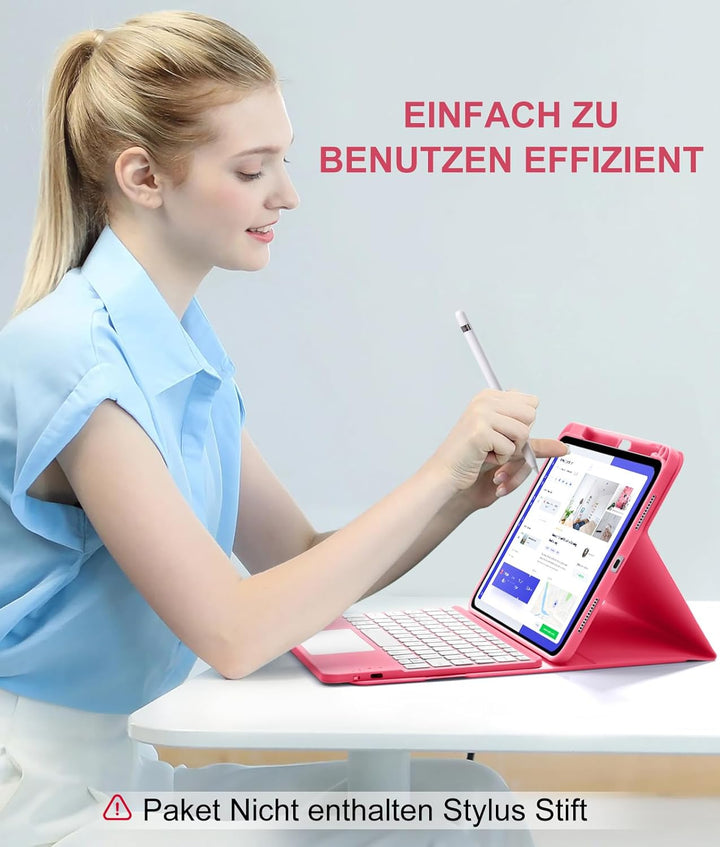 Vobafe Touchpad Hülle mit Tastatur für iPad A16 11 10 Generation 2025 2022, 11/10,9 Zoll, Magnetisch