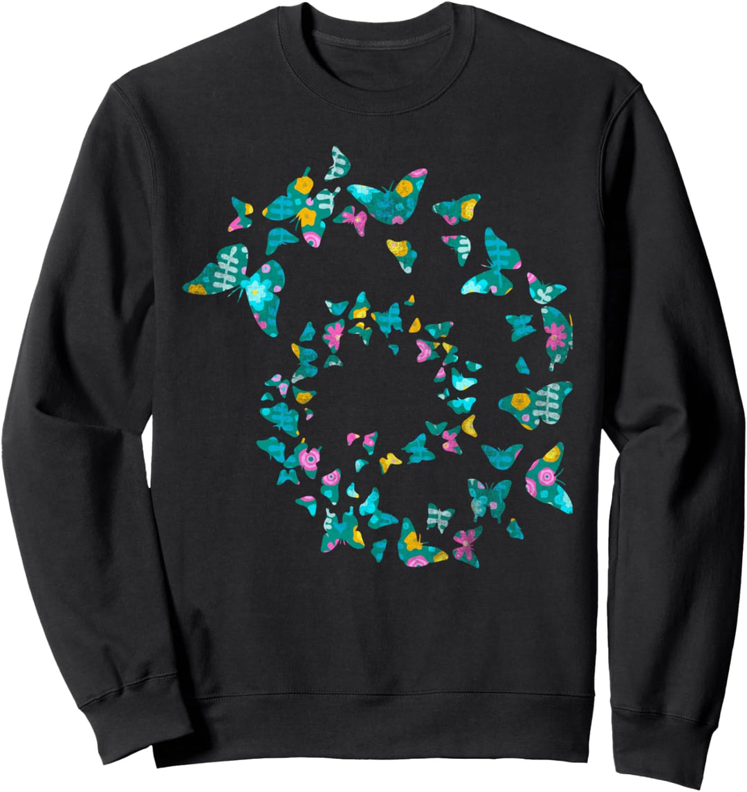 Niedliche Blumen Schmetterlinge Sweatshirt