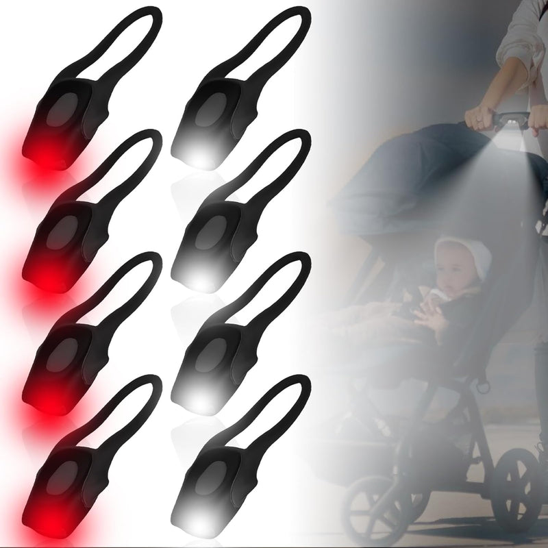 GOMETY 8 Stück LED Kinderwagen Licht, Wasserdichte Kinderwagenlicht, Buggylicht, Silikon Leuchte Lam