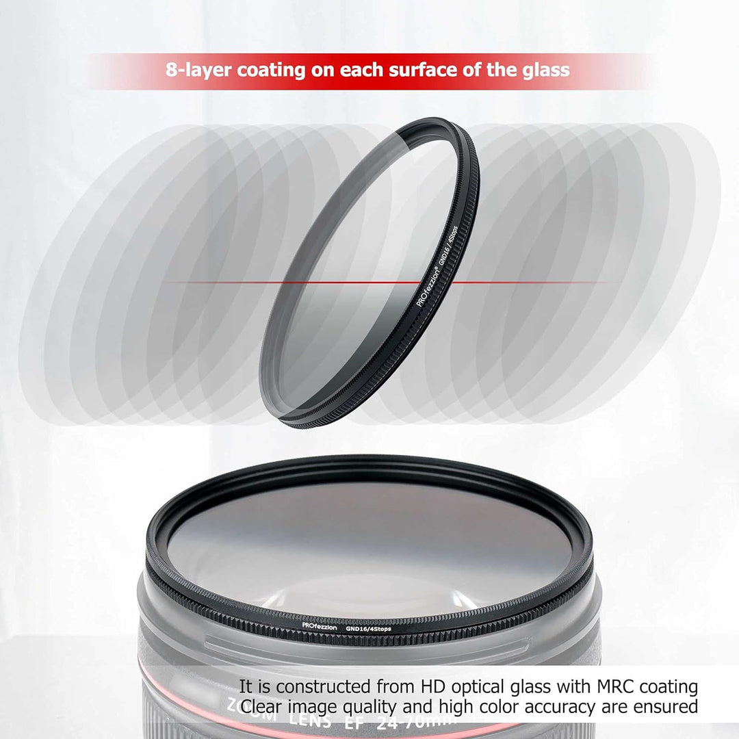 PROfezzion Soft Grad ND 62mm Verlaufsfilter Circular Gradual Neutral Density Filter 4-Stop GND für S