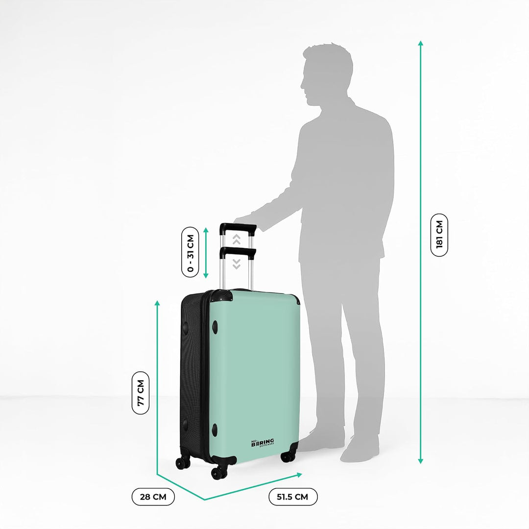 NoBoringSuitcases.com® Koffer XL Gross 77x51.5x28 cm Hartschale Reisekoffer 4 Rollen Leicht Koffer T