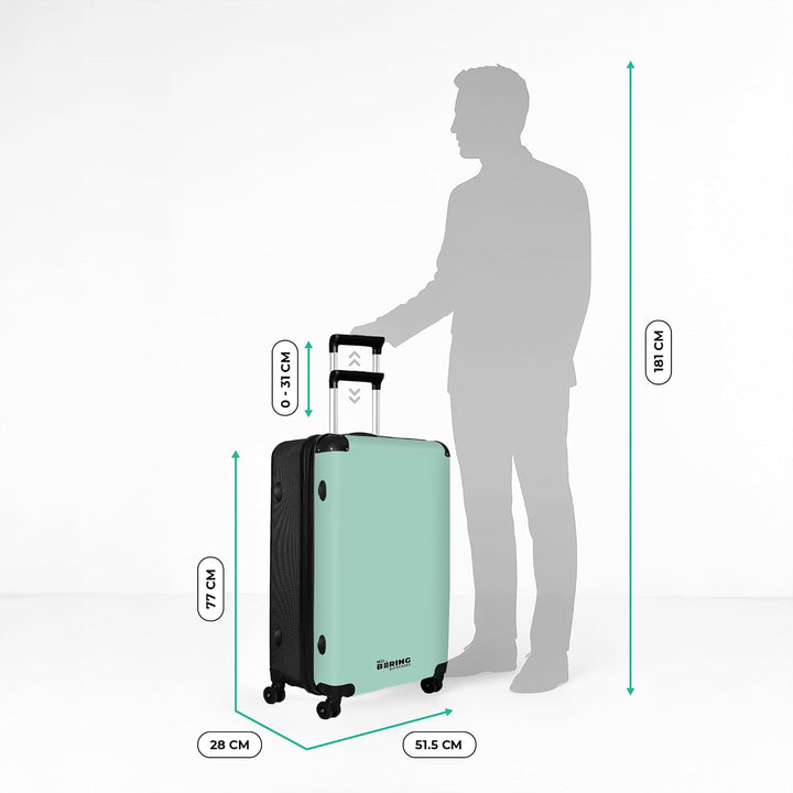 NoBoringSuitcases.com® Koffer XL Gross 77x51.5x28 cm Hartschale Reisekoffer 4 Rollen Leicht Koffer T