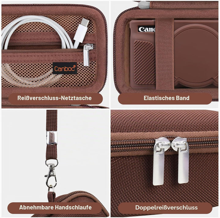 Canboc Case für Canon PowerShot SX740 SX730 HS Digitalkamera, Harte Tragetasche + weiche Silikon Sch