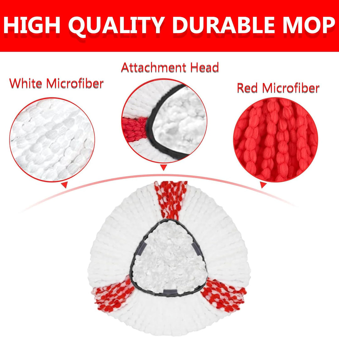 6 Stück Moppköpfe kompatibel mit Vileda Turbo & EasyWring Clean, Mikrofaser Ersatzbezug 2-in-1, Drei