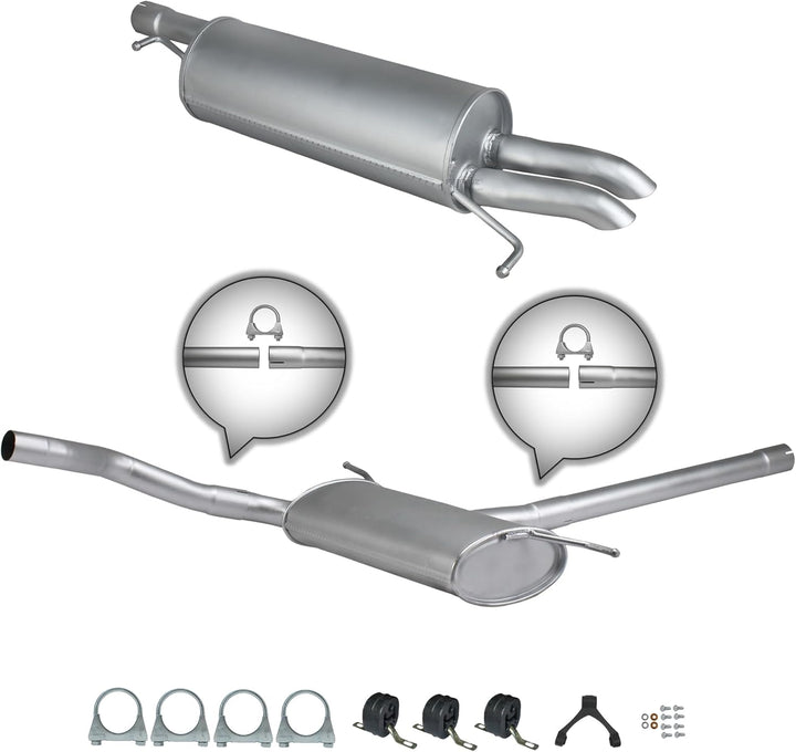 Ferroz Export Ersatz für Auspuffanlage VW PASSAT B5 FL 1.9 TDI 130PS 2.0 TDI Auspuff
