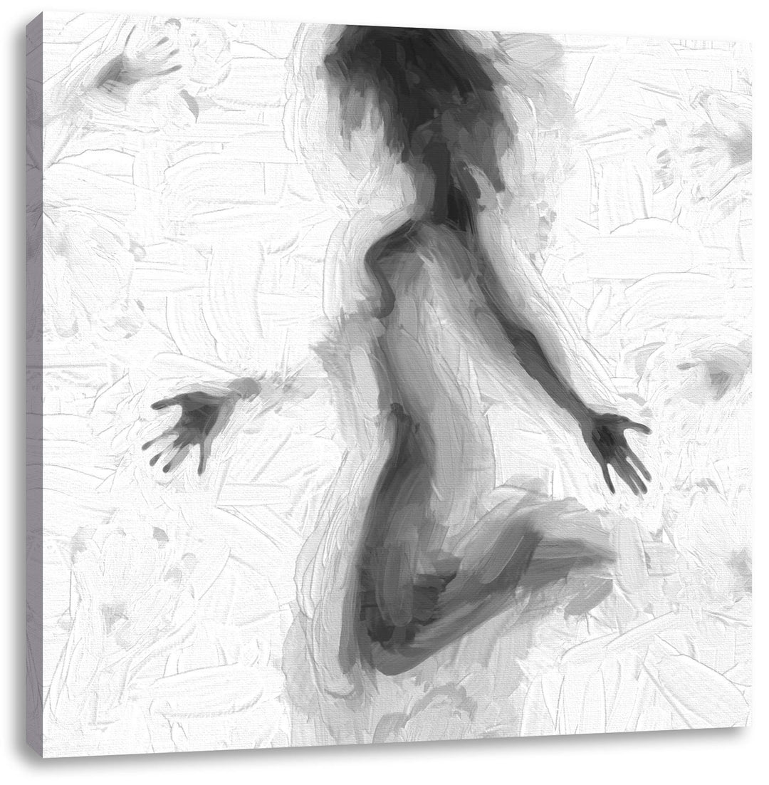 Pixxprint Schatten Einer Frau als Leinwandbild/Grösse: 70x70 cm/Wandbild/Kunstdruck/fertig bespannt,
