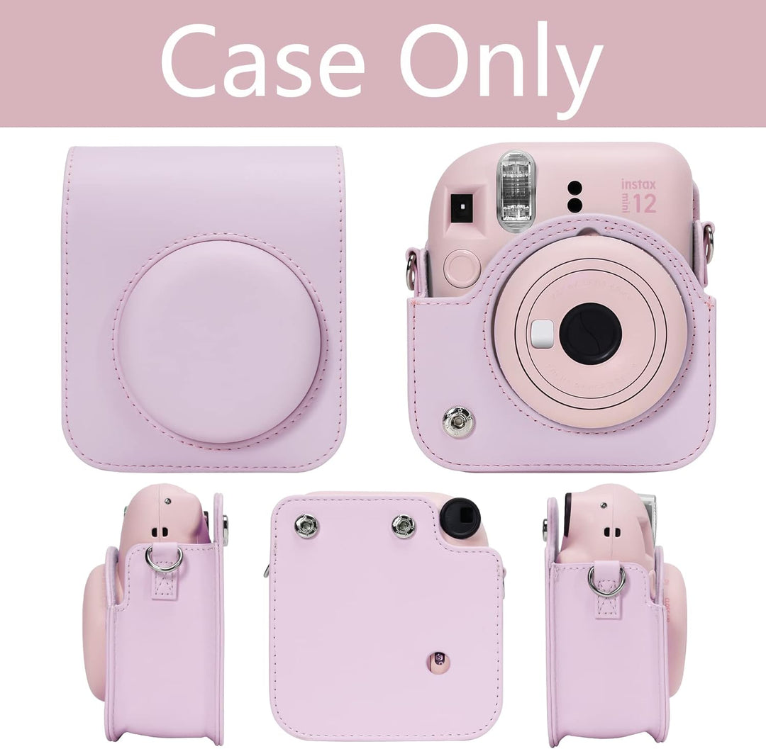 Aenllosi PU Leder Tasche Schutzhülle für Fujifilm Instax Mini 12/Mini 11 Sofortbildkamera Reisetasch