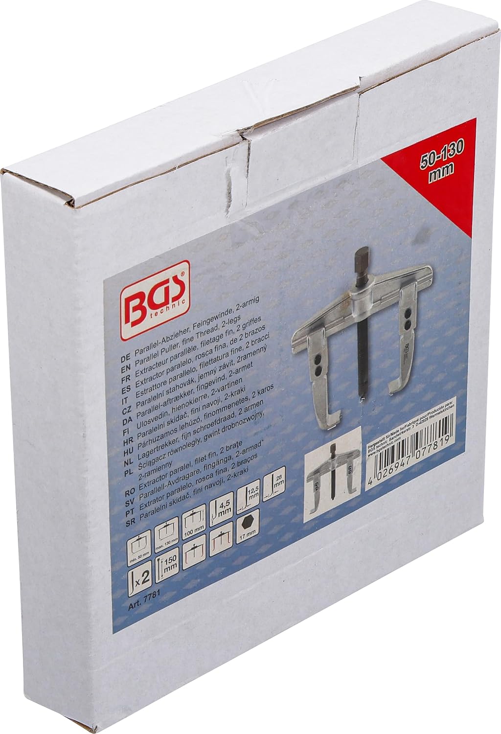 BGS 7781 | Parallel-Abzieher, Feingewinde, 2-armig | 50 - 130 mm, 50 - 130 mm