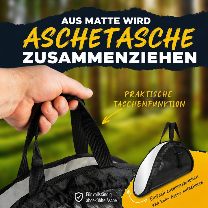 VATERLIEBE Feuerfeste Unterlage – Hitzebeständige Matte für Kohle & Asche – 100% Flammschutz – Für G