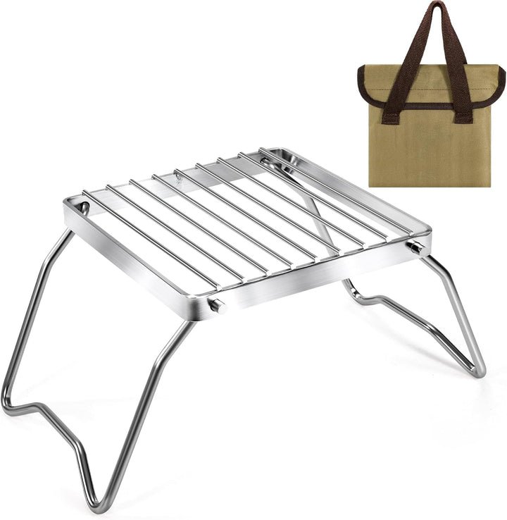 Klappbarer Campinggrill Tragbar Edelstahl Grillgitter Outdoor Grillrost mit Tragetasche Lagerfeuer-G