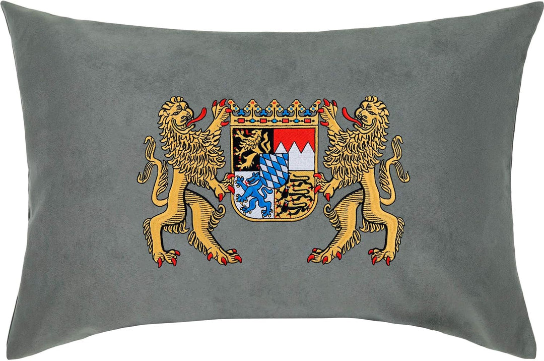 EXPRESS-STICKEREI Bayern Wappen Kissen mit Bezug & Spruch | Adler Wappen Deutschland Dekokissen mit
