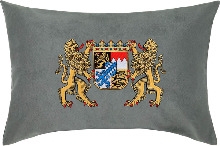 EXPRESS-STICKEREI Bayern Wappen Kissen mit Bezug & Spruch | Adler Wappen Deutschland Dekokissen mit