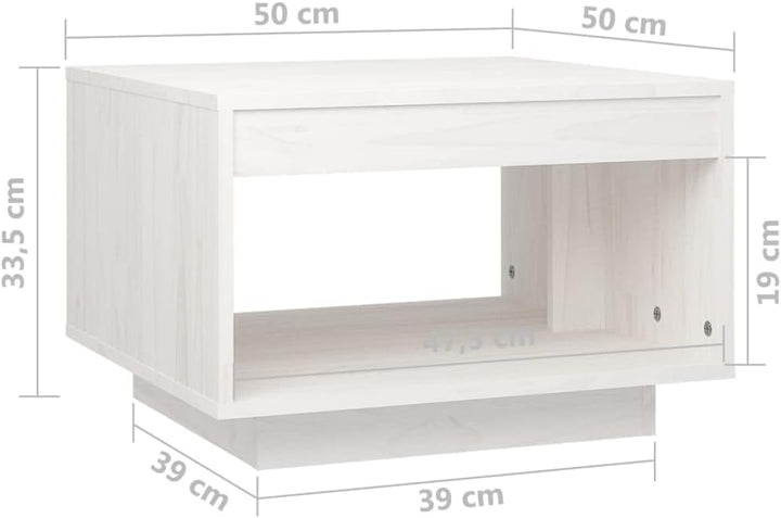 50x50x33,5 cm Beistelltisch Holz Wohnzimmer Tisch für Couch Quadratischer Wohnzimmertisch Modern Kle