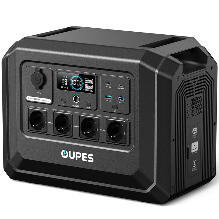 OUPES Mega 1 Lite Tragbare Powerstation, 2000W 1024Wh Solargenerator DE-Mega 1 Lite, DE-Mega 1 Lite