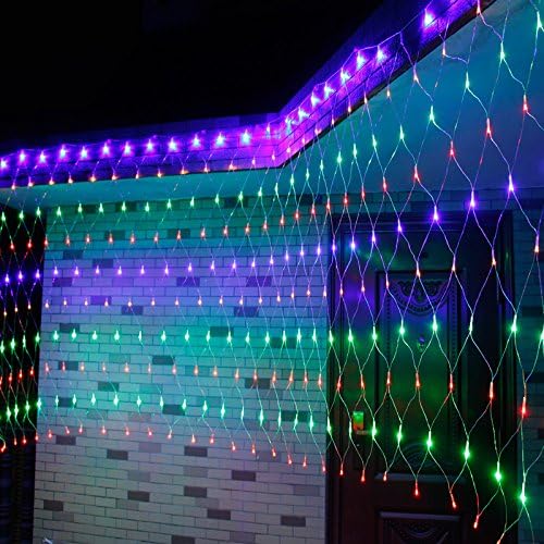 UISEBRT LED Lichternetz Lichterkette 6 x 4m Bunt Innen und Aussen Dekoration für Weihnachten Hochzei