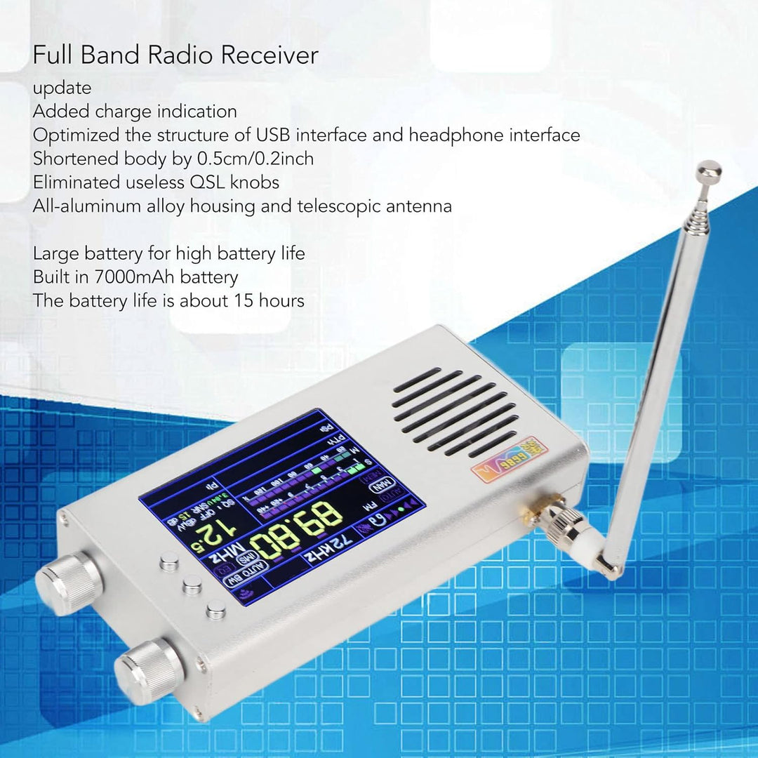TEF6686 Vollband-Radioempfänger, Tragbares Digitales AM-FM-Stereoradio mit 3,2-Zoll-LCD-Bildschirm,