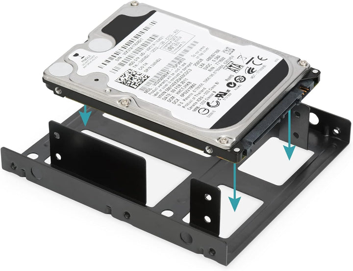 DIGITUS Montagekit: Dual SSD/HDD 2.5 -> 3.5 Bay inkl. Einbaurahmen Metal, Schrauben, Kabelset, DA-70