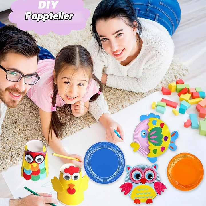 30 PCS + 90 Buntes Partygeschirr-Set in Regenbogenfarben, DIY Bunt Pappteller Bunt Party Pappteller,