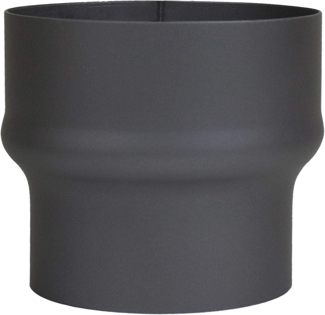 LANZZAS Ofenrohr Erweiterung von 120 mm auf 150 mm (Durchmesser Ø 150 mm), Farbe: schwarz-metallic -