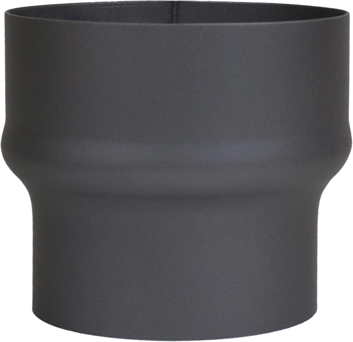 LANZZAS Ofenrohr Erweiterung von 120 mm auf 150 mm (Durchmesser Ø 150 mm), Farbe: schwarz-metallic -